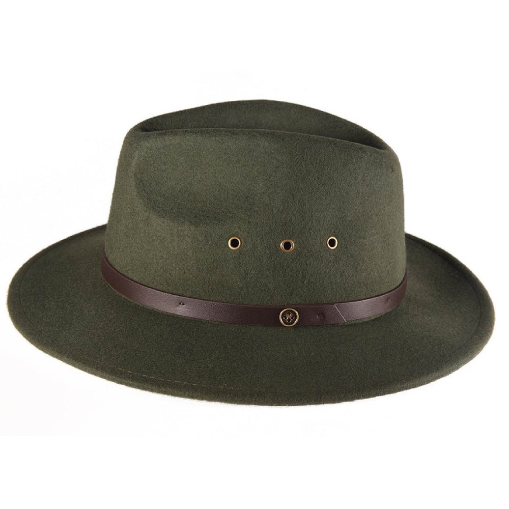 Men's Classic Olive Fedora Hat - Picture 2 of 5